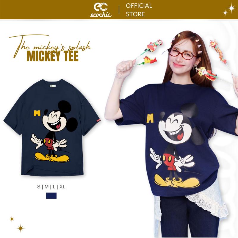 Áo Phông ECOCHIC Mickey Collection Áo Thun Hình Chuột Mickey Form Rộng Oversize Local Brand Chính Hãng TS006