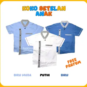 Stelan baju Koko anak laki laki umur 1 sampai 10 tahun muslim katun