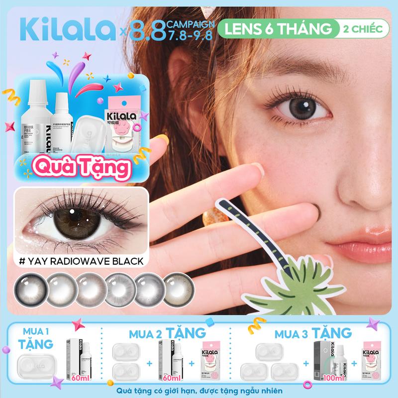 Kính áp tròng Kilala lens 6 tháng dòng Yay màu xanh tím nâu xám DIA 14.2-14.5mm độ cận 0-7 lens êm nhẹ, lên màu rõ, hiệu ứng mắt to tự nhiên, tôn thần thái ánh nhìn, phù hợp makeup và đeo hằng ngày, nữ tính mà cá tính