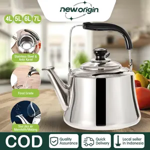 Teko Stainless Steel Tahan Karat Teko Siul Whistling Kettle 4 Liter 5 Liter 6 Liter 7 Liter
