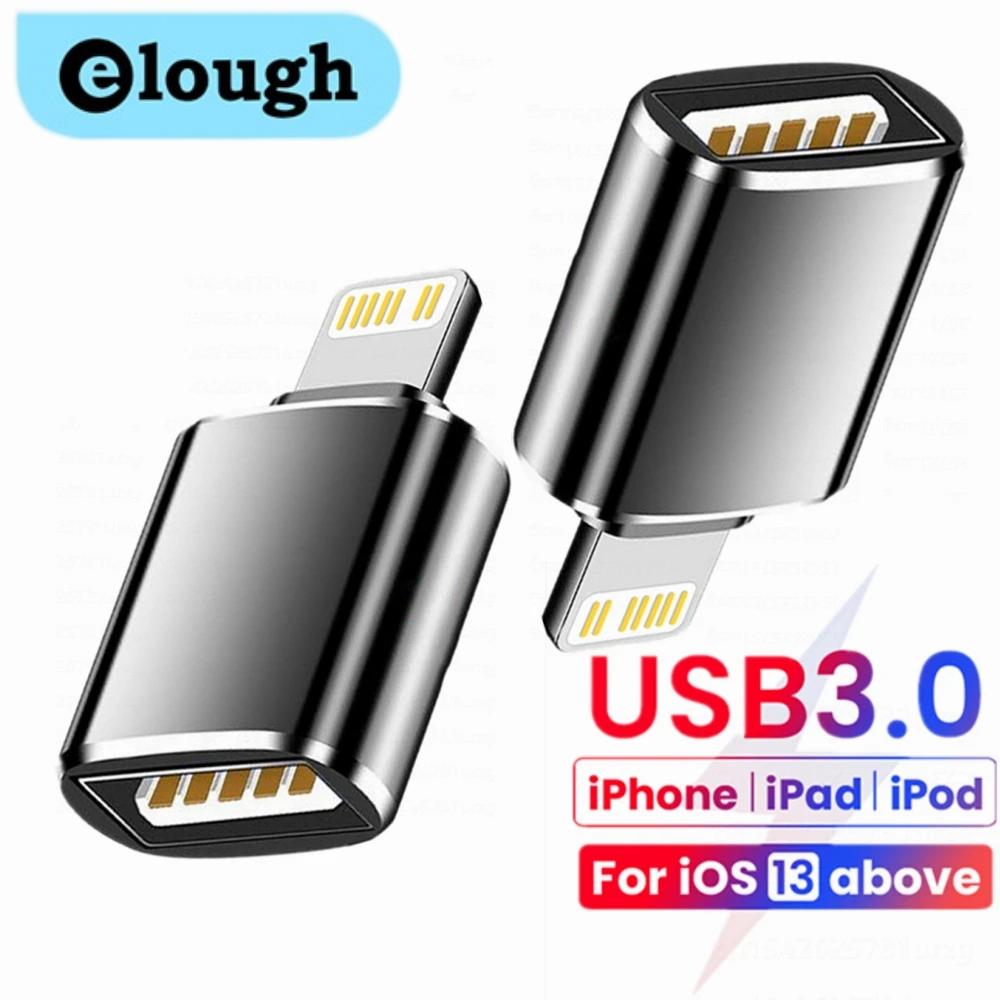 อะแดปเตอร์ OTG Lightning, Elough, เข้ากันได้กับ iPhone 14, 13, 12, 11 Pro, XS Max, XR, X, 8, 7, 6s,