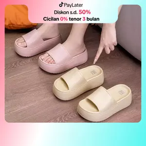 LATENY Sandal penambah tinggi badan terbaru untuk wanita, sandal anti selip untuk orang kecil di dalam dan luar ruangan