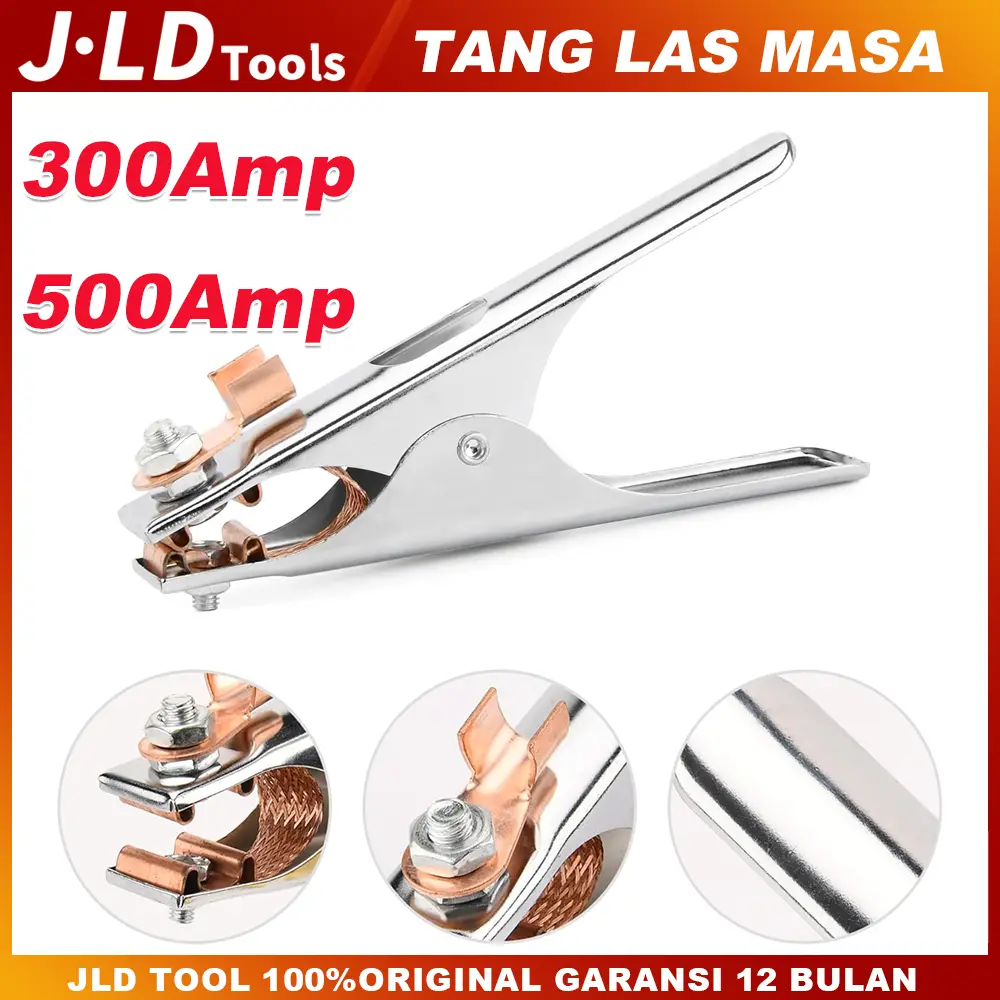 JLD Tang Las Massa 300/500Amp Welding Ground Earth Clamp Untuk Mesin Las MIG MMA TIG ARC