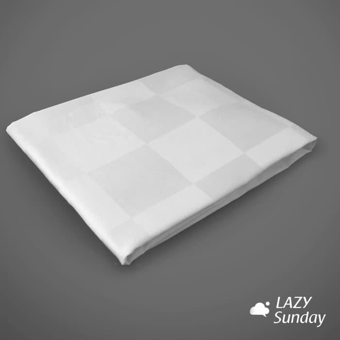 Gambar Sprei / Fitted Sheet - Hotel Collection - 100% Cotton Dobby 300TC - Putih Garis / Kotak - LAZY Sunday - Stripe, Twin / 120 x 200 x 30 dari LAZY Sunday Store Kota Bandung 5 Tokopedia