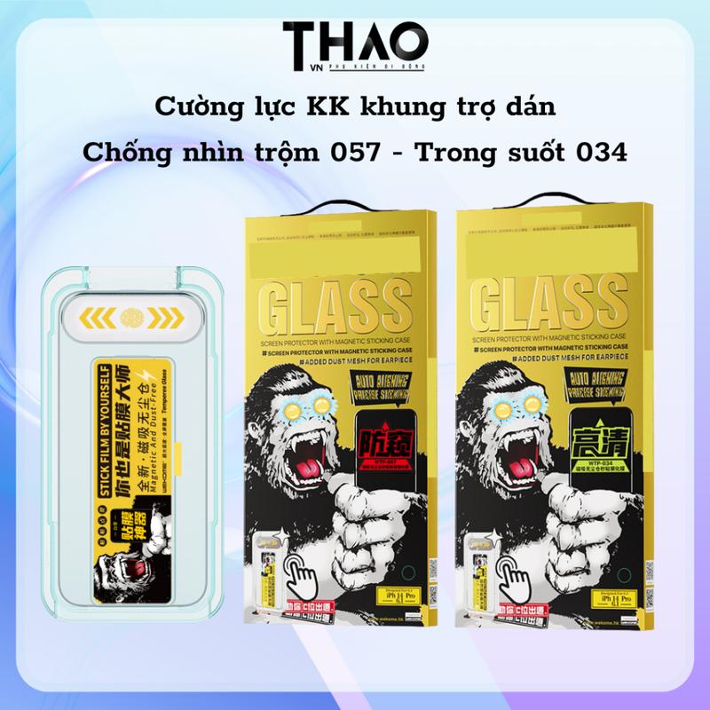 Kính cường lực KK WK khung tự dán trong suốt Hoặc chống nhìn trộm 2 CHIỀU dành cho iPhone Phụ kiện bảo vệ màn loa nano bảo vệ màn hình tránh va đập và trầy xước
