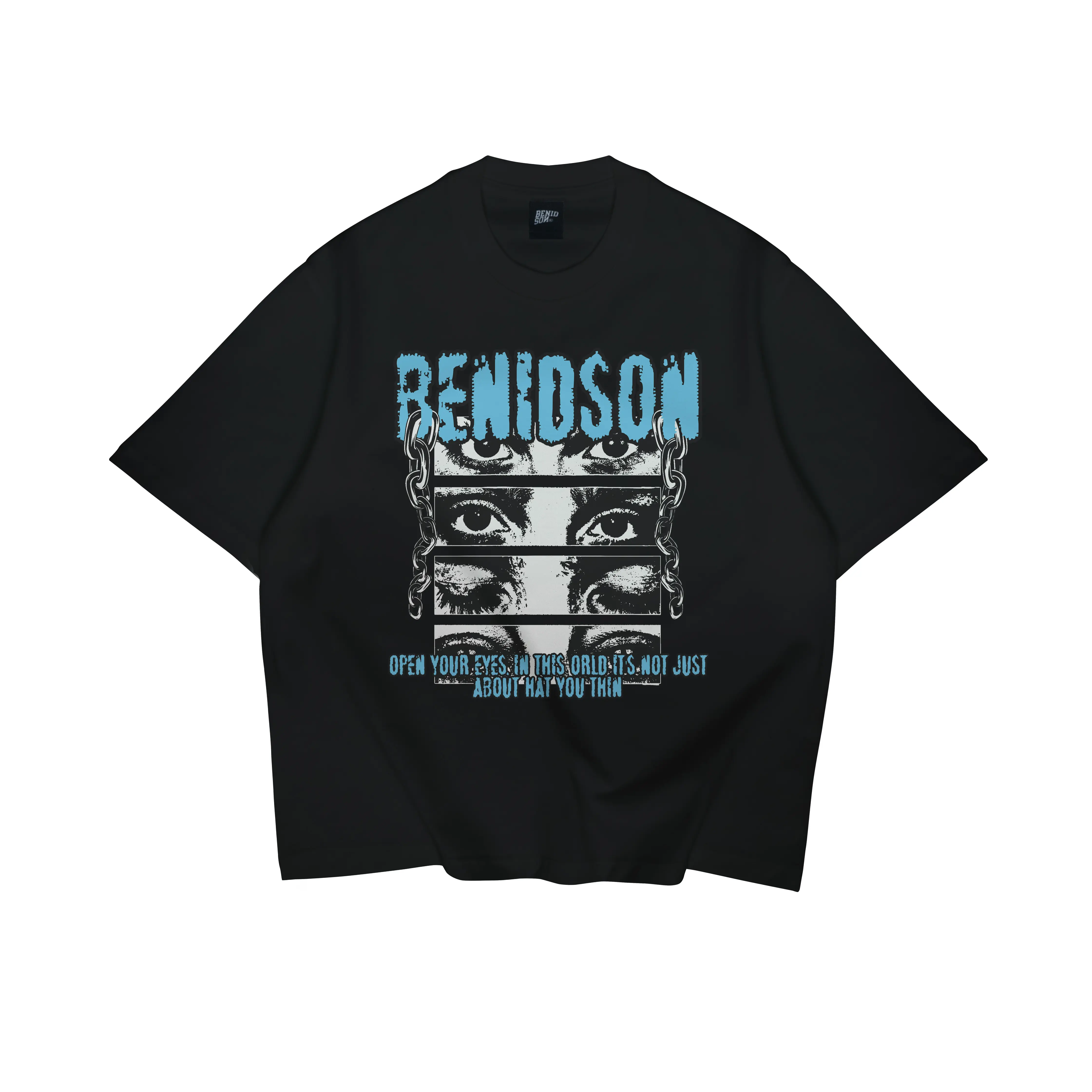 Benidson Boxy Tshirt Oversized Heavyweight 16s Thread Hitam