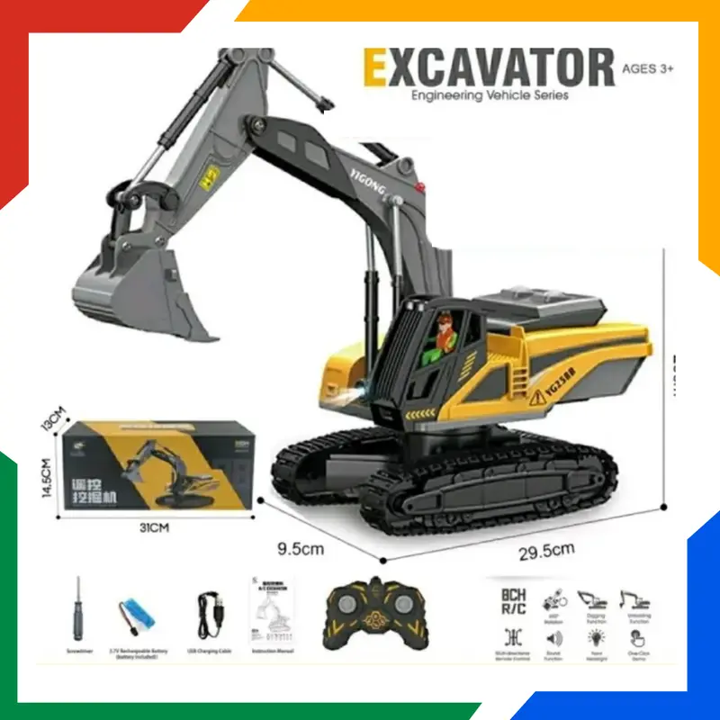Rc Alat Berat Mainan Remote Control Anak Remot Kontrol Truk Excavator 8 Channel Toys 1