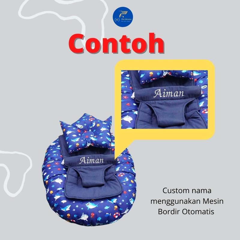 GRATIS CUSTOM NAMA BAYI | SOFA BAYI MOTIF KARAKTER BAHAN CVC  GRATIS BANTAL MAHKOTA DAN ADA TAS MIKA 4