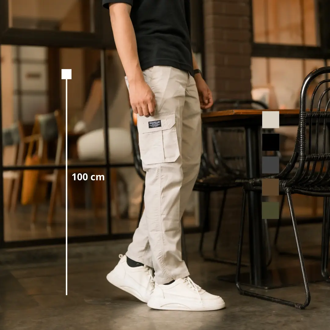 ( COD ) Celana Cargo Panjang Slimfit Pria Cowo Premium Chino Original Pakaian Cowok Dewasa Slim-fitting Kain Kantong Lembut Nyaman Santai Formal Katun Denim