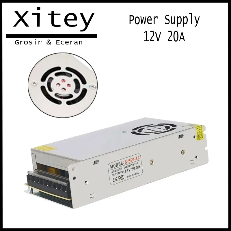 PROMO TRAVO POWER SUPPLY 12V 20a ADAPTOR 20AMPER MURNI Fan 1
