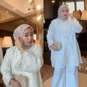 Raya Blouse Drym - Baju muslim Wanita Bahan Katun Bordir Busui Atasan Nyaman