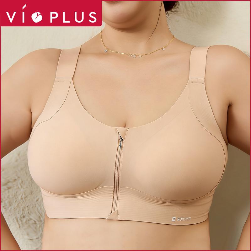 Áo Lót Áo Bra Bigsize Áo Trong Nữ Dáng Ba Lỗ Dây Kéo Cài Trước Tiện Lợi Dây Vai Bảng Lưng To Không Ngấn Không Lộ Viền Chất Su Thoáng Khí Mút Đệm May Liền Áo Cỡ Lớn -- BW251292