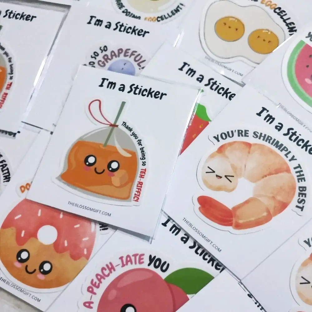 SG SELLER | Large Sticker | Funny Cute Food Design Big Stickers | DIE CUT STICKER