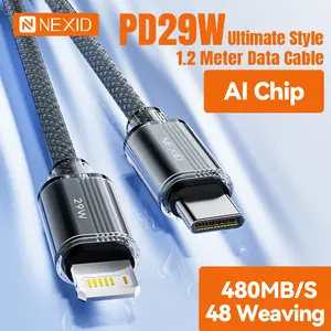 NEXID Kabel Data PD29W 1.2 Meter Type C USB C to Lightning Fast Charging untuk iPhone 11 12 13 14 Pro Plus Max dengan Penampilan Maksimal