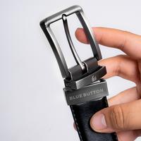 Gambar BlueButton Ikat Pinggang Pria Reversible Belt Dua Sisi Bolak-Balik Black Brown dari BlueButton Kota Cimahi 1 Tokopedia