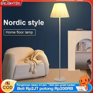 Lampu Lantai Dekoratif Gaya Nordik Lampu Samping Tempat Tidur Rumah Sederhana dengan Bohlam Tiga Warna atau Satu Warna 3 Warna Opsional Cocok untuk Ruang Tamu  Kamar Tidur Pencahayaan Dalam Ruangan