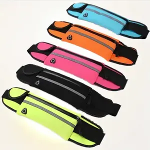 Tas Ikat Pinggang Lari Water Proof 1 Kantung Go Belt Running Belt Bag Quick Dry Tahan Air Bernapas Nyaman Unisex Hitam Biru Kuning Pink Tas Pinggang Jogging Tas Lari Running Go Belt Waterproof Elastis Fleksibel dengan Tali Adjustable