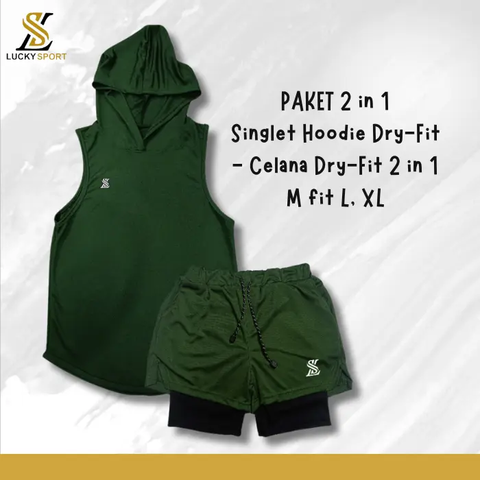 Stelan Jersey Singlet Hoodie Dan Celana Olahraga Voli Lari Running futsal joging pria sport