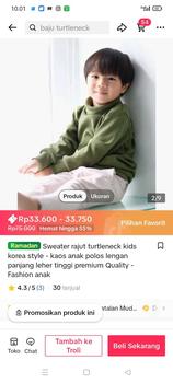 Product Review of Baju Kaos Turtleneck leher tinggi anak usia 4 - 12 tahun lengan panjang bahan katun rib Crew Neck fashion from Y**i r**i 0