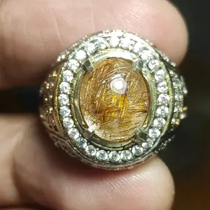 CINCIN BATU KECUBUNG RAMBUT SEDANA RING ALPAKA SIZE 8