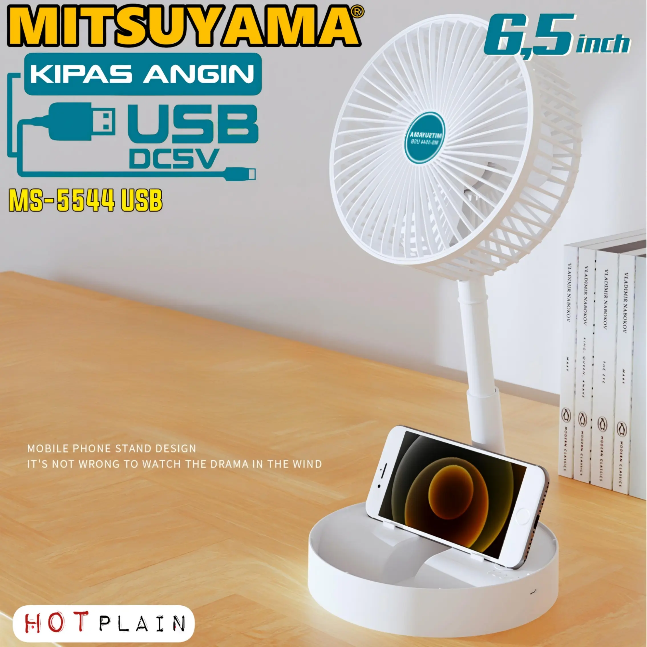 Kipas Angin USB Mitsuyama MS-5544 Meja 6,5 Inch