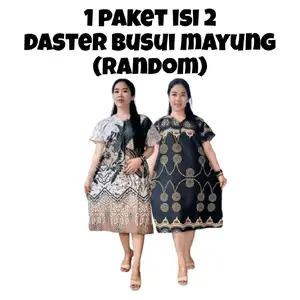 PAKET 2 PCS DASTER BATIK BUSUI WARNA MOTIF RANDOM LD 120CM PB 105CM RESLETING AKTIF