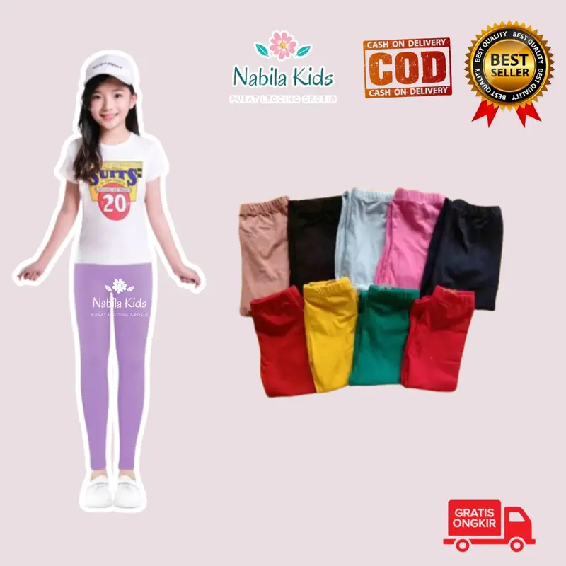 Legging Anak Polos PREMIUM umur 9-12 tahun Fashion 5