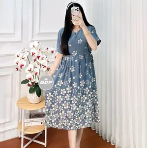DASTER CHIBI RAYON ADEM BUSUI NYAMAN WANITA BUMIL Menyusui Ibu Dress baju tidur dan baju santai wanita lengan home full body variasi teracota Kain