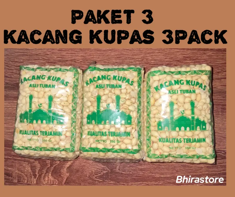 Kacang Kupas Tanah Mentah Tuban 1 Kg 50 Gram Kemasan 3 bungkus  X 350 Gram Organik Food Makanan 1