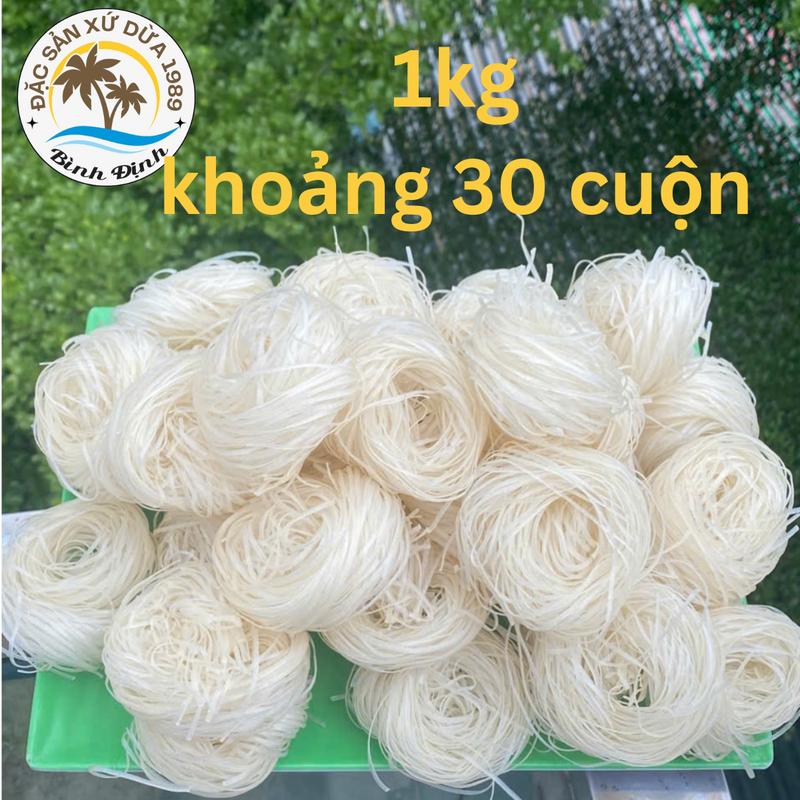  1KG Hủ tiếu khô dẻo Bình Định- Bún cục cuộn tròn - Bún khô  100% từ gạo - nhà làm dẻo dai thơm ngon  sợi ngon 