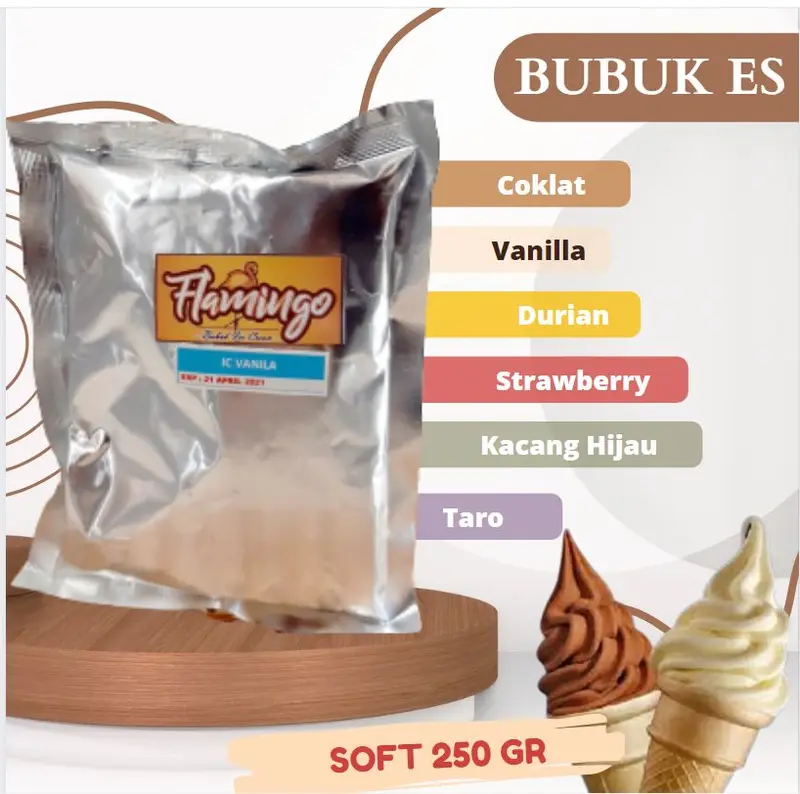 Bubuk es krim bahan es cream lengkap murah 250gr es krim bubuk instan minuman 3