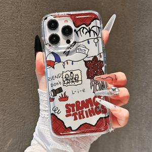 Funda para celular transparente a prueba de golpes para Apple y Samsung, con diseño de Stranger Things, compatible con Air 17 Pro Max Plus 15 14 13 12 11 X XR