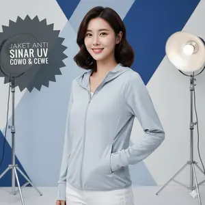 VIRENA Jaket Olahraga Unisex Dryfit Mesh ABU-ABU UPF50 Terbaru Sport Bahan Polyester Spandek Nyaman Tahan Lama untuk Lari Mendaki Gym dan Yoga Jersey Anti Sinar UV