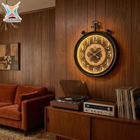 Gambar Oxihom Jam Dinding Bulat 57  cm dengan Roda Gear Putar Lampu Jam Dinding Silent Vintage Aesthetic Mewah Modern Estetik TQ241A dari Oxihom Kota Administrasi Jakarta Utara 5 Tokopedia