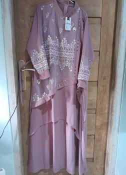 Product Review of Na Fashion- NAMIRA Dress Gamis Malaysia Kombinasi Brukat Bahan Crinkle Premium mix brokat sapto minimalis cantik mewah elegant from R**e 0