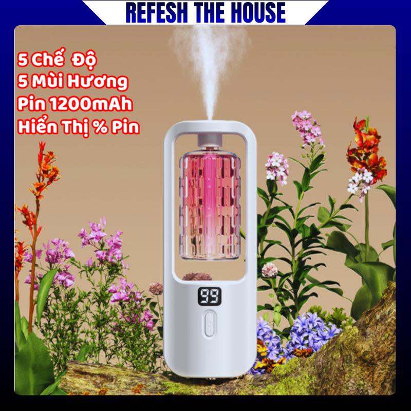 Máy xịt thơm phòng tự động máy phun hương 5 chế độ tùy chỉnh RTH01 5 mùi hương pin sạc. Phun Sương Máy Xông Tinh Dầu Máy Khuếch Tán Tinh Dầu Xông Tinh Dầu Phun Tinh Dầu