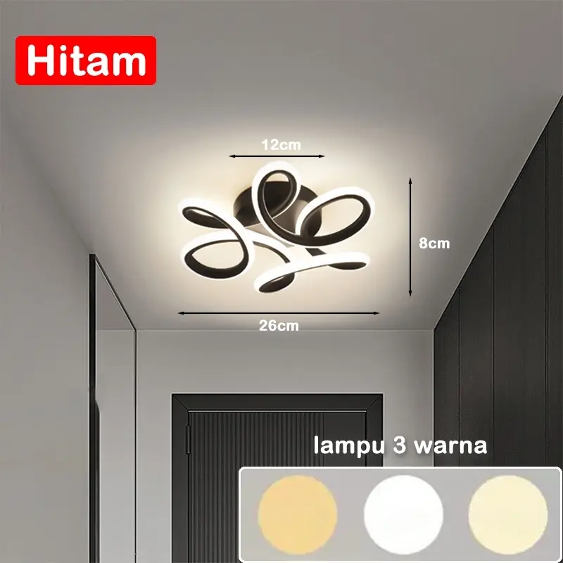 【Ready COD】Lampu Plafon 3 Warna LED Ceiling Lamp Sederhana Modern Lorong Koridor Ruang Tamu Balkon Lampu Gantung 3 Colors Lampu Plafon LED Ceiling Light Lampu Hias Gantung Rumah Ruang Tamu Kamar Minimalis Tempat Lampu Plafon Ceiling Lamp aesthetic Room 6