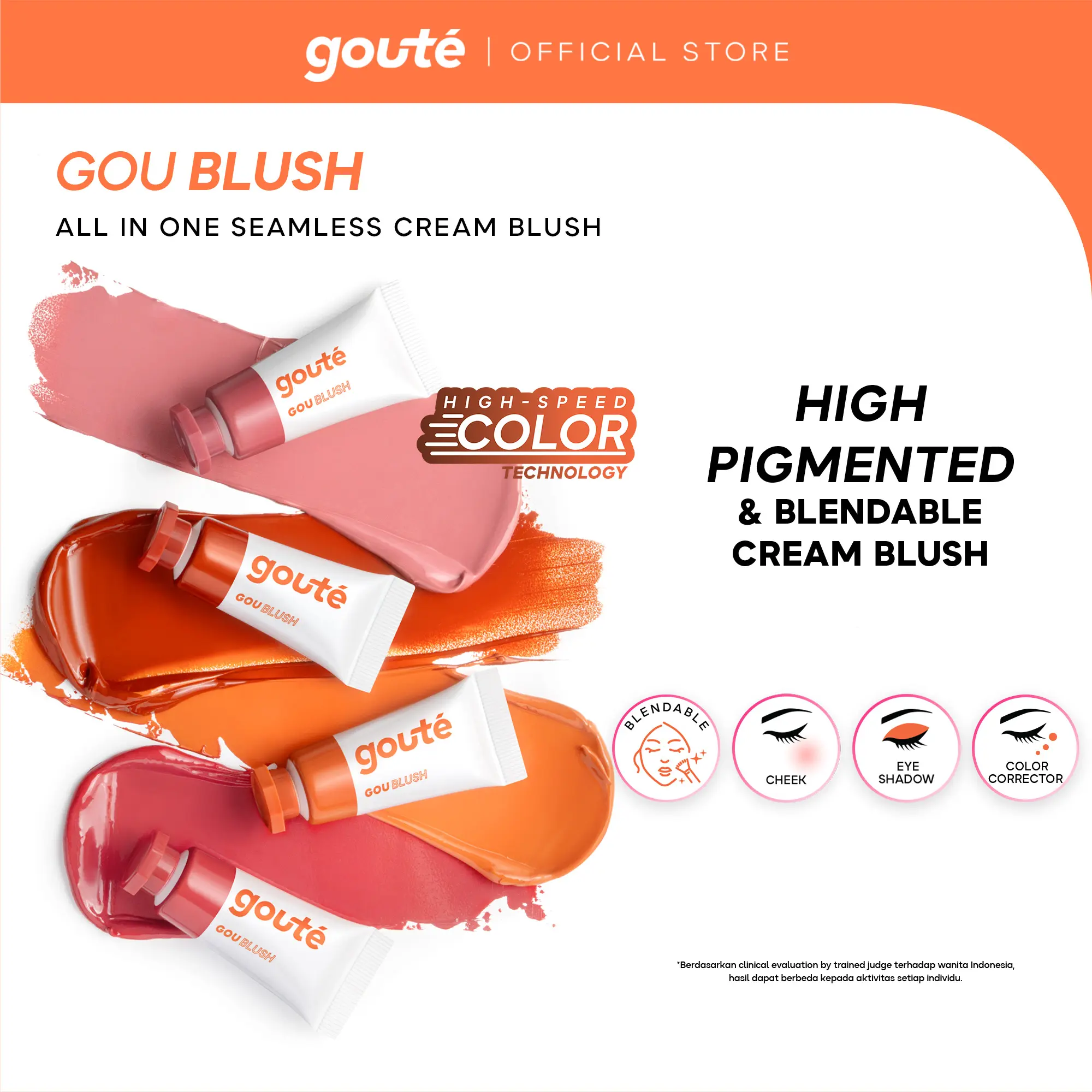 [NEW SHADE] FS - gouté Goublush - All in One Cream Blush for Blush On, Eye Shadow & Color Corrector - Blendable │ High-Pigmented │ Lightweight
