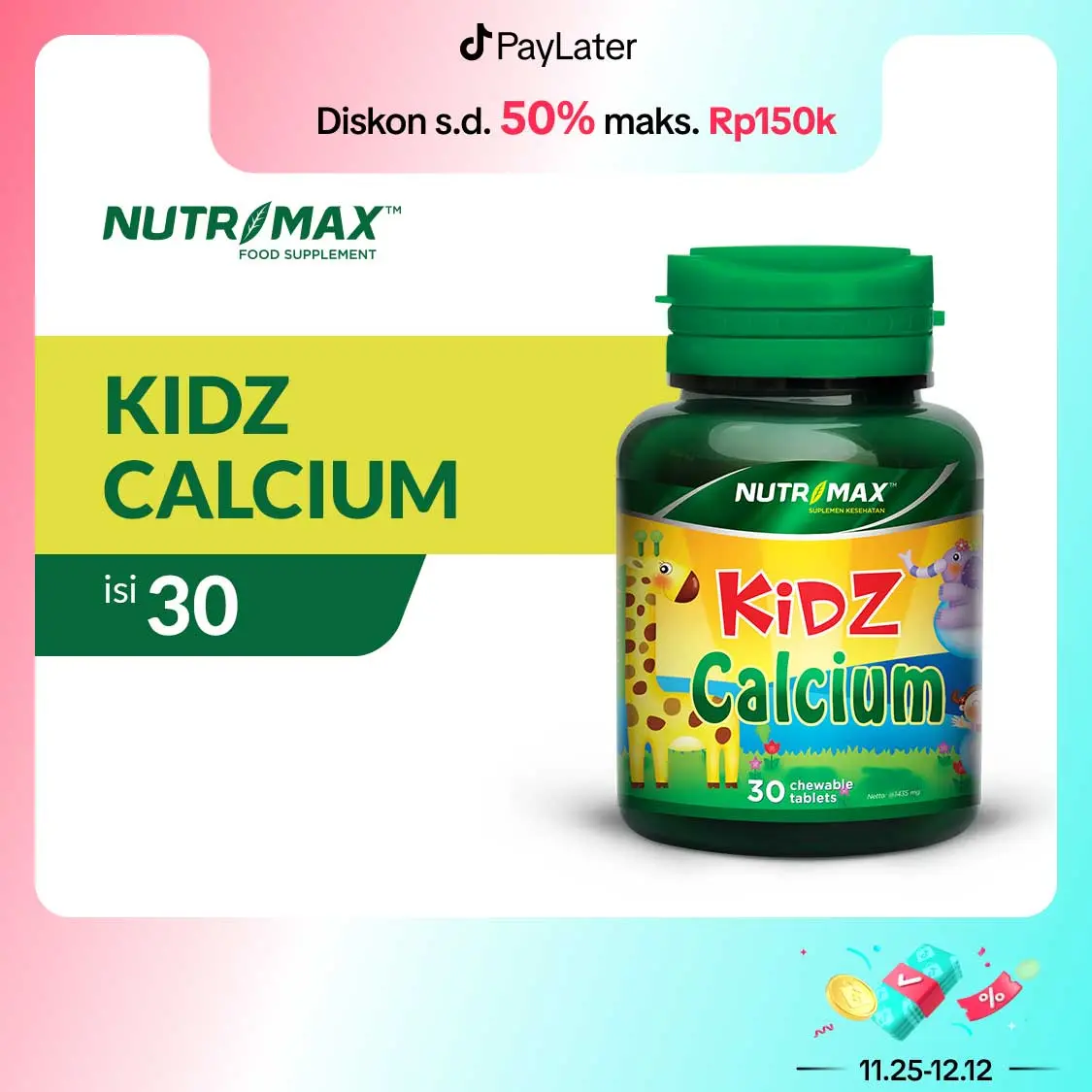 NUTRIMAX KIDZ CALCIUM 30 TABLET KUNYAH
