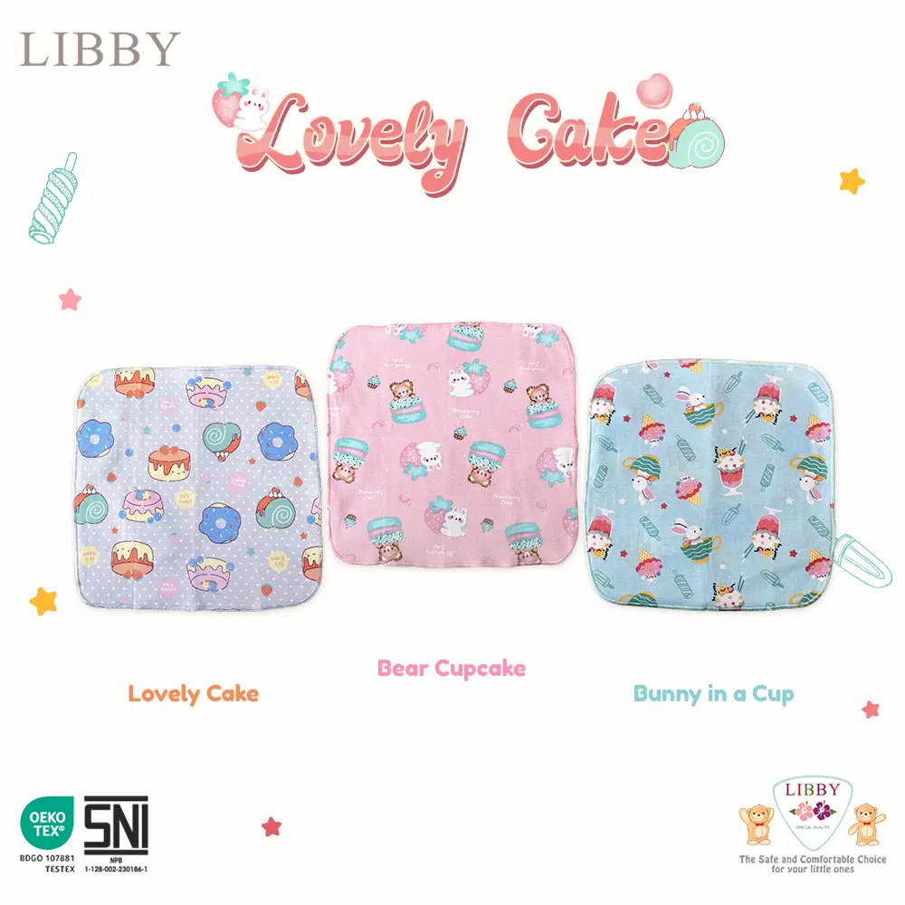Libby & Miyo 3 Pcs Sapu tangan Bayi salur / Washlap Bayi Perlengkapan Newborn