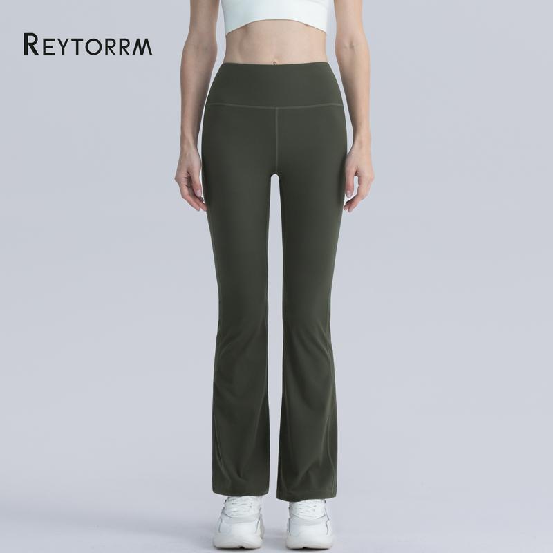 Reytorrm Legging Sport Celana Yoga Wanita Celana Cutbray Basic Wide Leg High Waist Yoga Pants（CK066) Olahraga Pakaian Outdoor 5