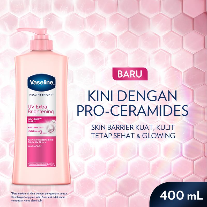Vaseline Healthy Bright HAND BODY LOTION UV Extra Bright with Sunscreens&Niacinamide 400ml 1