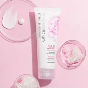Sinzui Whiteessentials Double Brightening Facial Wash Snow Mushrom mini | Sabun cuci muka mencerahkan dengan niacinimade