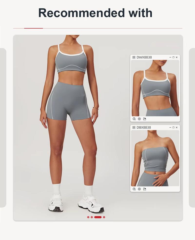 Product Introduction of Nude Skinny Yoga Shorts High Waist Lift Hip Outdoor Fitness Shorts Women Running Sports Fitness biker  shorts 2