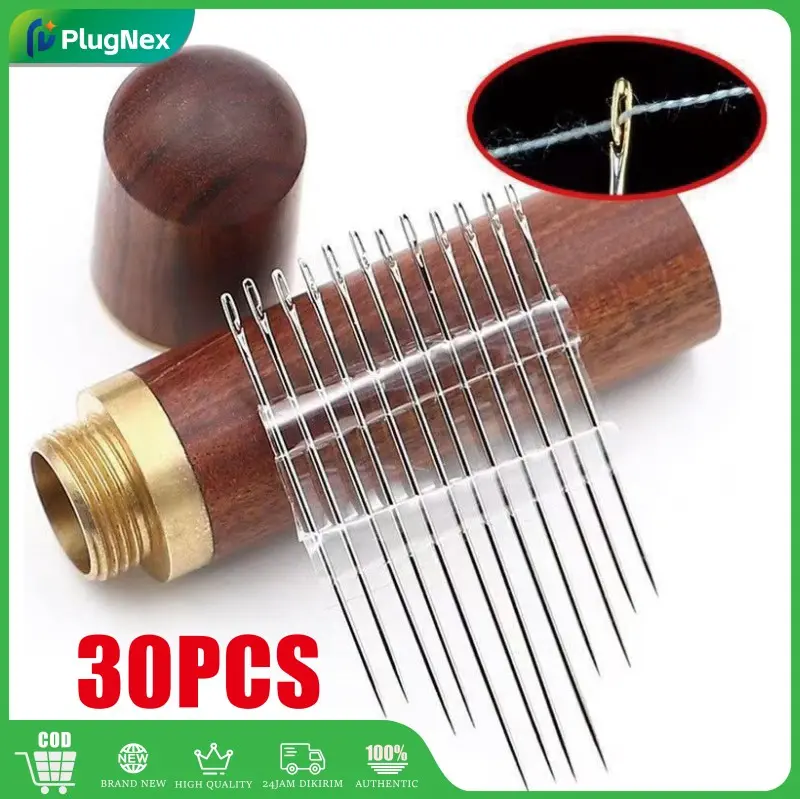 Jarum Jahit Praktis 30PCS/Set Khusus Lansia Tanpa Ribet Threading Jarum Buta Tangan Lubang Sampi Serbaguna