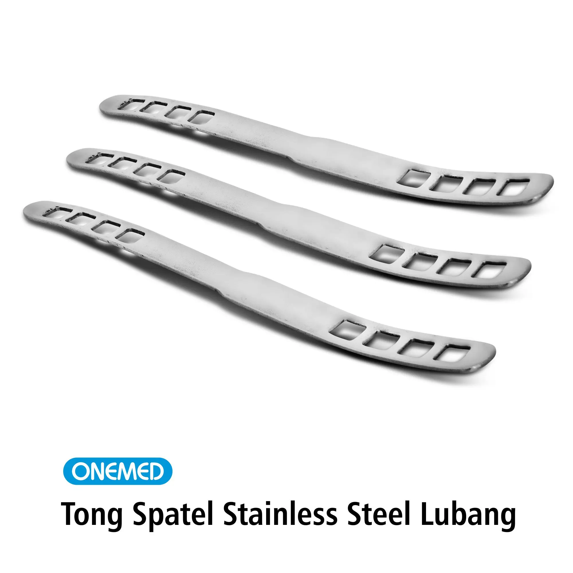 ONEMED - Spatel Stainless Steel Lubang Tongue Spatula OneMed Sikat Mulut