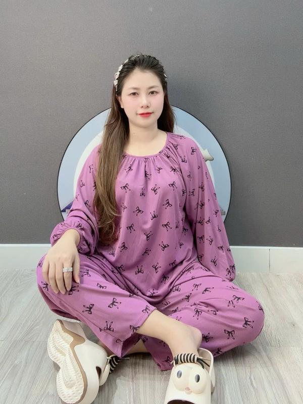  Bầu Bí Báo shop nhoa Bộ Babydoll Rhun Gân Tăm Lạnh Quần Ống Suông Size 48-75kg Chất Liệu Tăm Lạnh Giữ Mát Mẻ Cho Nữ 