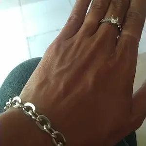 GELANG RANTAI NORI PERMATA FREE CINCIN TITANIUM  Putih SILVER PERHIASAN WANITA ANTI KARAT DAN LUNTUR ELEGAN