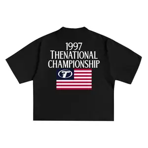 Lembut TeeThenational Boxy T-shirt Heavyweight 16s Championship Hitam Printing Panjxrplqhzwws