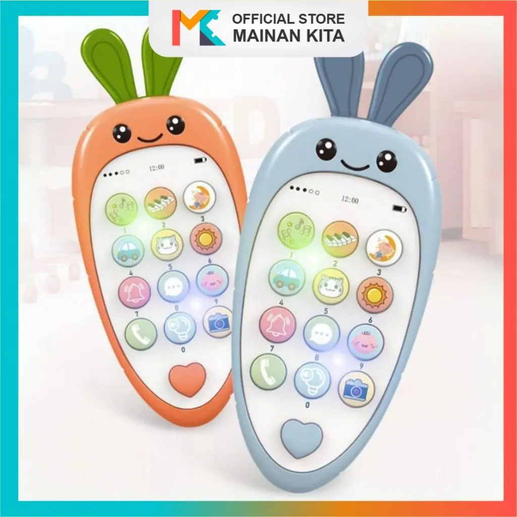 MK409 Mainan Telepon Edukasi   Anak Bayi Musik Bersuara Baby Children's Music Phone Karakter Animal Rabbit Stitch Kuromi